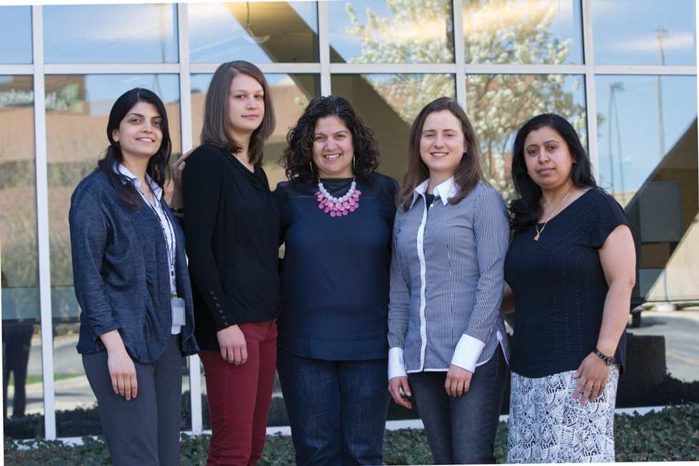 Pictured from left are Negin Nadvar, Nadina Zweifel, Samhita Rhodes, Lauren Hickox and Priya Balasubramanian.